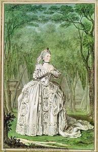 Mademoiselle Sophie Arnould singing Thisbe in the Opera Pyrame and Thisbe by Louis Carrogis Carmontelle
