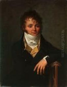 Portrait Of A Gentleman, Small, 
Half-length, In A Dark Blue Coat, A Yellow Waistcost With A White Cravat