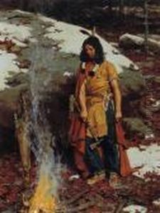 Indian By The Campfire