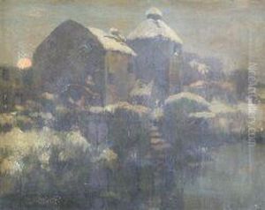 Watermill Under The Snow by David Gauld