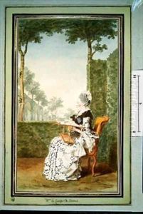 Marie Roseline dArcy comtesse de Damas Villers by Louis Carrogis Carmontelle