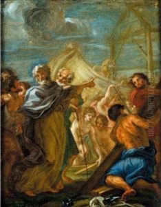 The Building Of Noah's Ark by Giovanni Battista (Baciccio) Gaulli