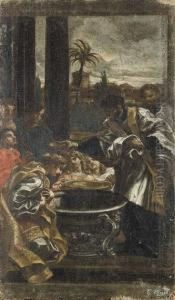 San Francesco Xavier Battezza Una Regina Orientale by Giovanni Battista (Baciccio) Gaulli