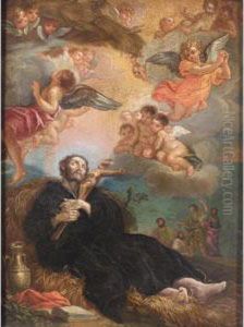 The Death Of Saint Francis Xavier by Giovanni Battista (Baciccio) Gaulli
