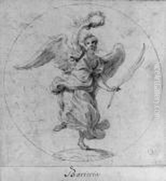 Victory: Design For The Obverse 
Of A Medal Dedicated To Queenchristina Of Sweden; And Virtue Subduing 
Evil: Design For Theobverse Of A Medal Dedicated To Cardinal Decio 
Azzolini
Inscribed 'imperio Et Virtute' (2) And Numbered '131' (2) And 
Within - view 1