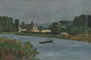 Figure In A Boat by Leo Gausson
