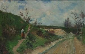 Figure On A Country Lane