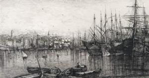 Interieur Du Vieux Port A Marseille by Lucien Marcelin Gautier
