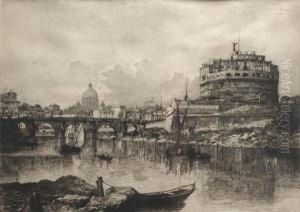 Roma Castel Sant'angelo by Lucien Marcelin Gautier