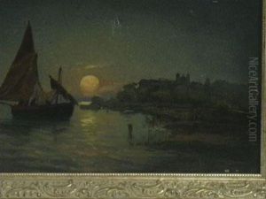 Marina Di Notte Con Barca Di Pescatori by Natale Gavagnin