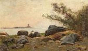 Blick Uber Felsiges Ufer Auf Ein Sich Bis Zum Horizont Erstreckendes Gewasser. by Edward B. Gay