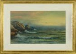 Sunset On A Rocky Coast.