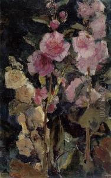 Study Of Hollyhocks - view 1