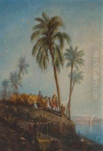 Arab Camp Along A River by Winckworth Allan Gay
