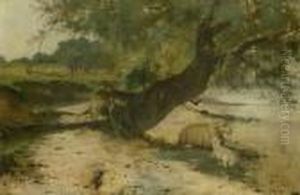 Friedrich: Uferpartie Bei Stegen Am by Friedrich Otto Gebler