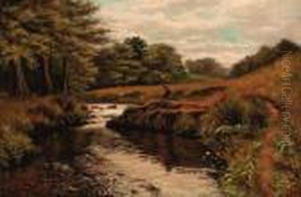 An Angler On The Bank Of A River - view 1