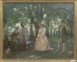 Personen Im Park. 1906. by Walter Geffcken