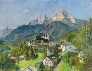 Blick Auf Berchtesgaden Mit Gebirgspanorama An Einem Sonnigen Sommertag