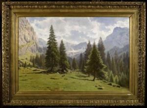 Gebirgslandschaft. by Johann Joseph Geisser