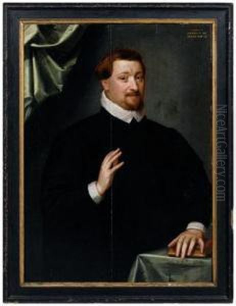 Portrait Of A Gentleman With His Hand On A Book - view 1