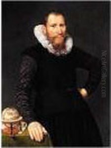 Portrait Of A Gentleman, Three
Quarter Length, Wearing Black, Standing Beside A Table With A Celestial
Globe Portrait Of A Gentleman, Three
Quarter Length, Wearing Black, Standing Beside A Table With A Celestial
Globe