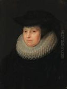 Portrait Of A Lady, Half-length, In Black Costume And A Ruff by Gortzius Geldorp
