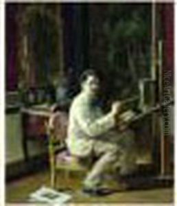 Le Peintre Dans Son Atelier by Edouard Gelhay