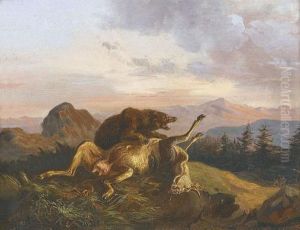 Auf Der Barenjagd by Jules Bertrand Gelibert