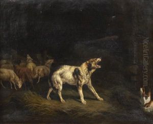 Chien De Berger Defendant Son Troupeau by Jules Bertrand Gelibert