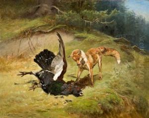 Gelibert - Renard Et Coq Debruyere by Jules Bertrand Gelibert