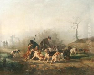 Le Depart Pour La Chasse by Jules Bertrand Gelibert