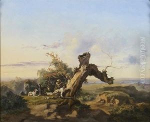 La Chasse Au Lion by Jules Bertrand Gelibert