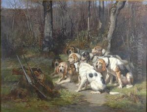 Preparing For The Hunt by Jules Bertrand Gelibert