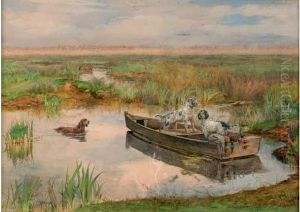 Les Chiens Au Marais by Jules Bertrand Gelibert