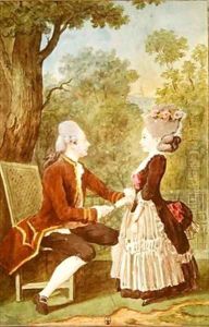 Mister N General farmer and his daughter by Louis Carrogis Carmontelle