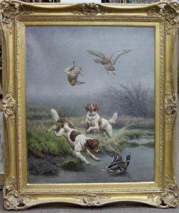 Setters Flushing Mallards by Jules Bertrand Gelibert