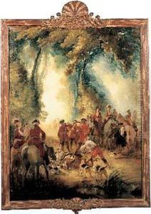 Scene De Chasse A Courre by Jules Bertrand Gelibert