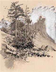 Motiv Von Derruine Durnstein by Johann Nepomuk Geller