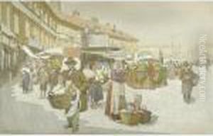 Mercato Della Domenica In Austria by Johann Nepomuk Geller