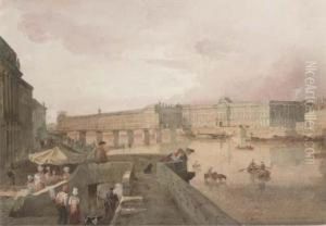 The Louvre From The Hotel De La Monnaie by John Gendall