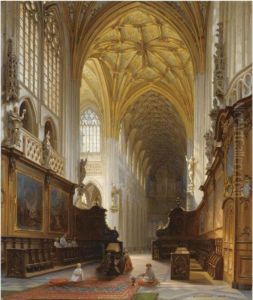 A Church Interior by Jules Victor Genisson