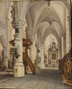 Interieur D'eglise by Jules Victor Genisson