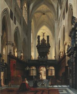 Cathedral Interior by Jules Victor Genisson