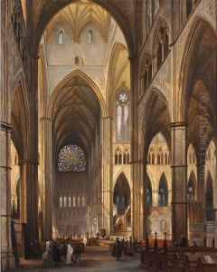 Figures In The Interior Of A Cathedral