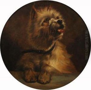 Terrier At A Ledge by George Earl