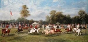 A Polo Match At Hurlingham
Between The Royal Horse Guards (theblues) And The Monmouthshire Team,
Played On 7 July 1878 by George Earl