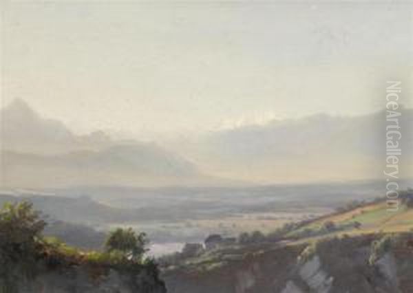Landscape With A Chain Of Mountains In Background - view 1