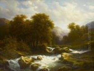 Wildbach Vor Weiter Alpenlandschaft