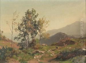 Landschaft Im Wallis. by Jean Philippe George-Juillard