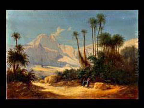 Orientalische Landschaft Mit Biblischen Gestalten - view 1